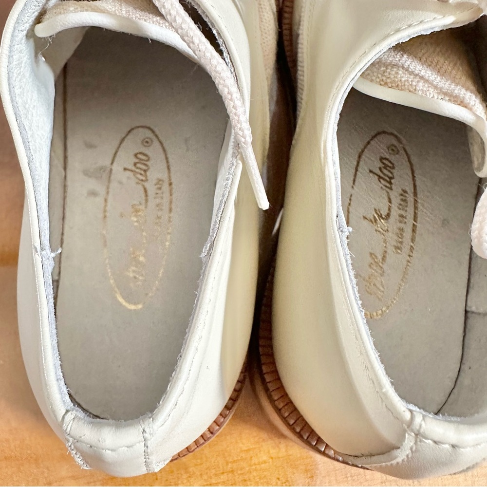Vintage Shoe Be Doo Children's Cream Leather Lace-Up Shoes Boys 6.5 to 7 - Picture 9 of 13